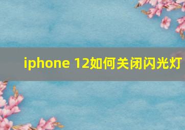 iphone 12如何关闭闪光灯